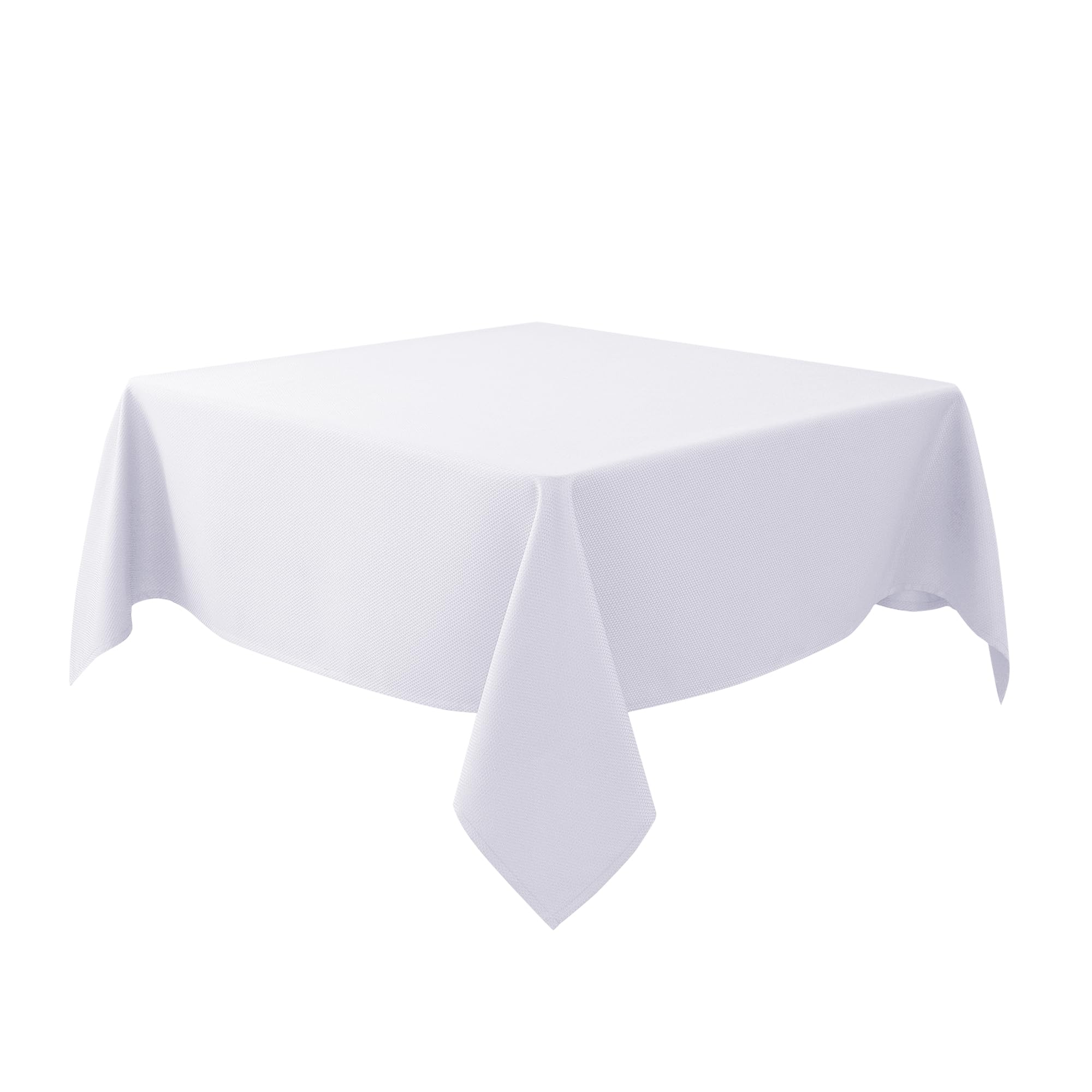 Mantel Biscaynebay texturizado blanco, ideal para cenas elegantes y protección de mesa.