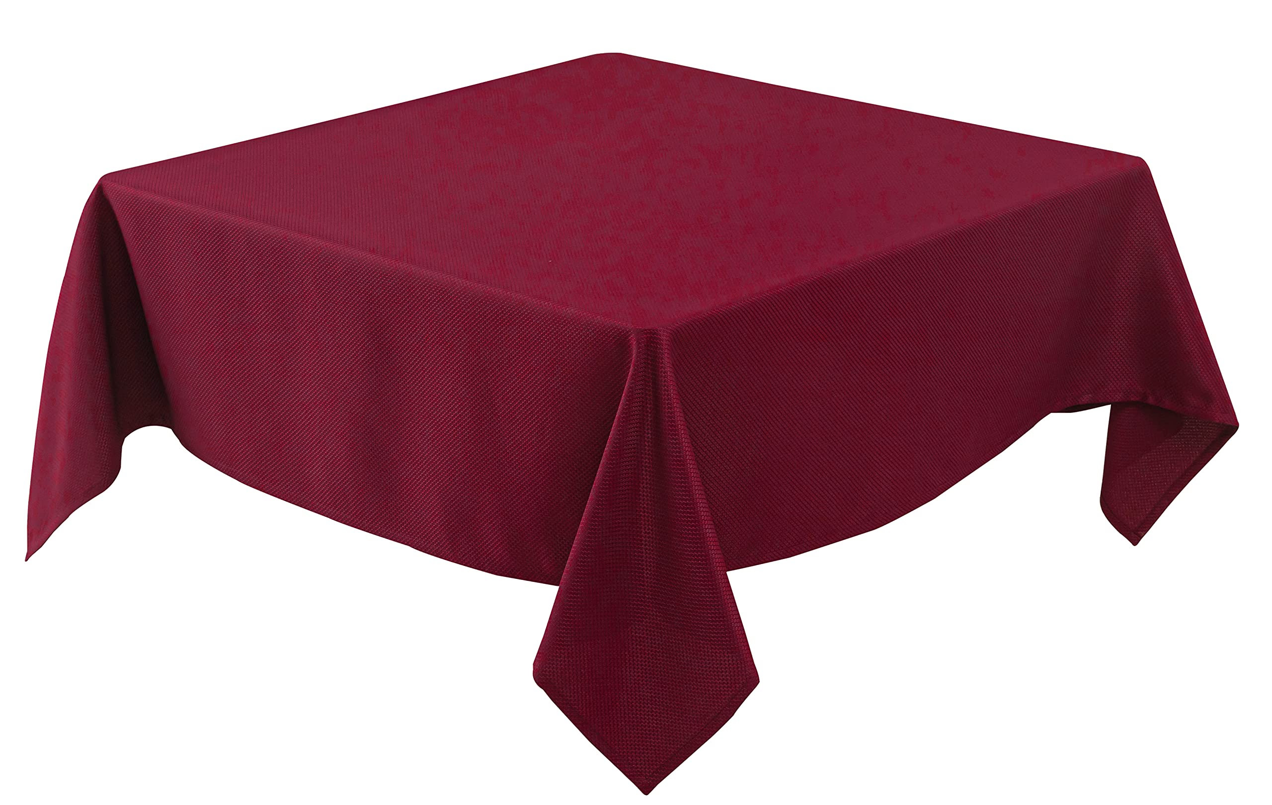 Mantel Biscaynebay texturado granate para mesa cuadrada, protección ante derrames.