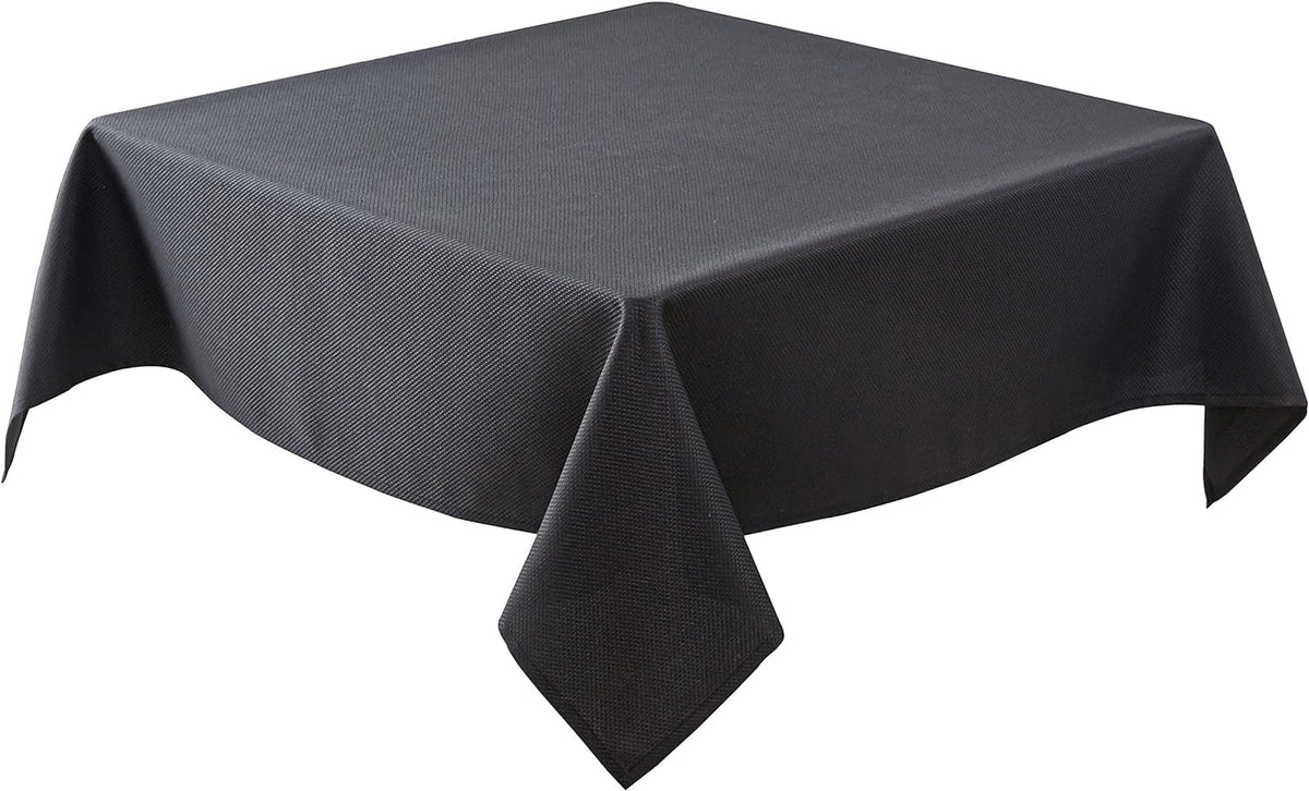 Mantel Biscaynebay cuadrado texturizado 70x70, negro, ideal para cenas elegantes.