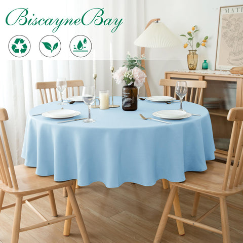Mantel Biscaynebay texturizado azul claro con textura lujosa para comedor