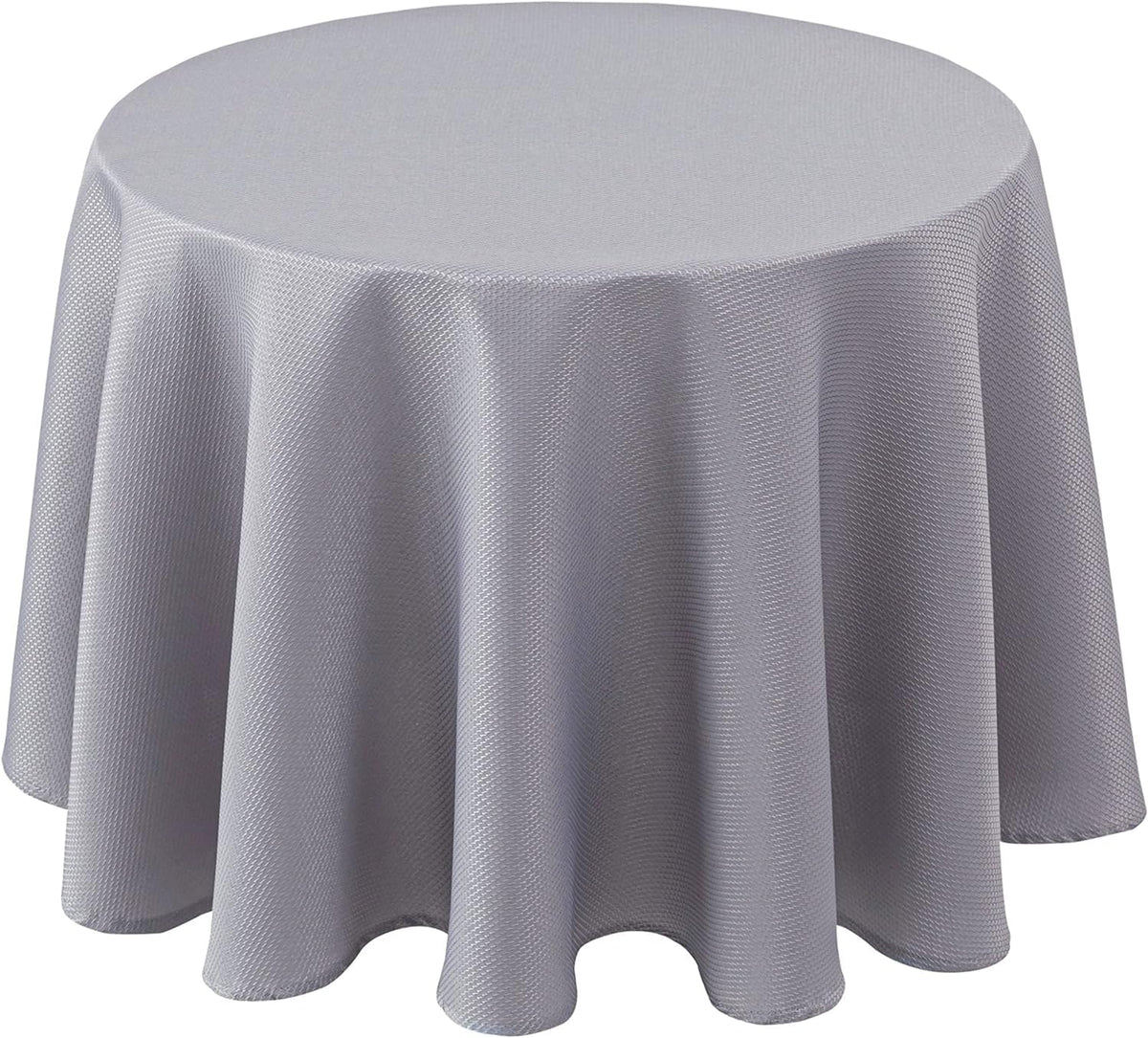 Mantel Biscaynebay redondo de 60 pulgadas, plateado gris, vista general para comedor.