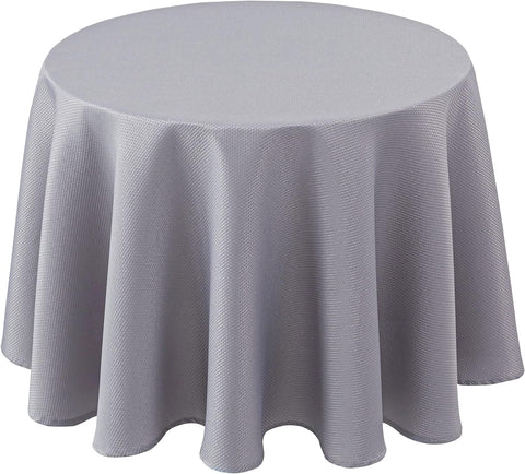 Mantel Biscaynebay redondo de 60 pulgadas, plateado gris, vista general para comedor.
