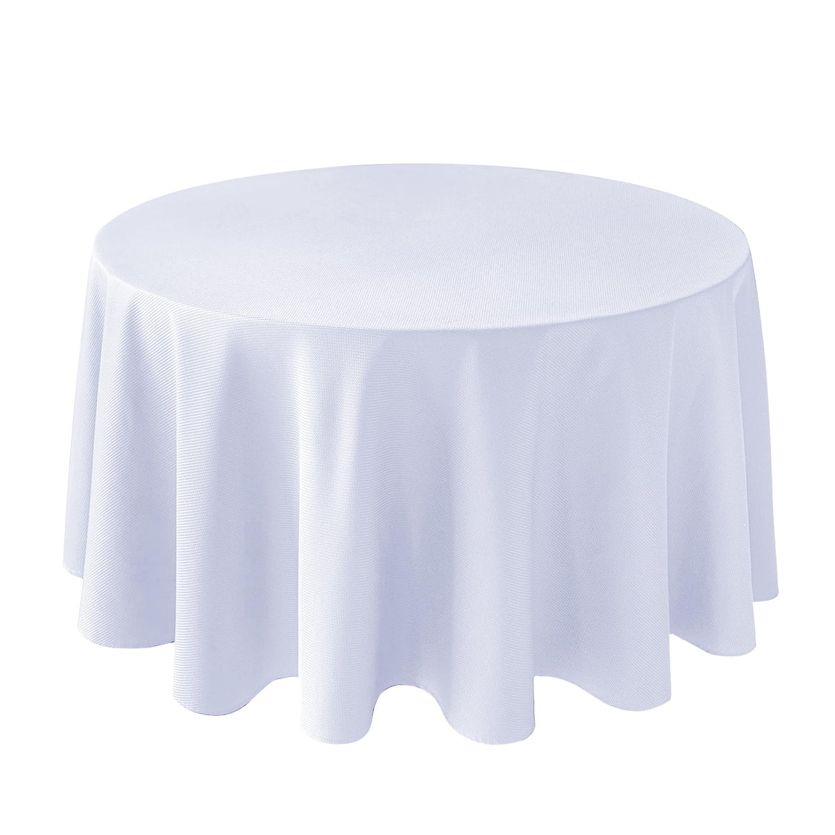 Mantel Biscaynebay texturizado redondo 90 blanco, aporta elegancia a la mesa para cenas.