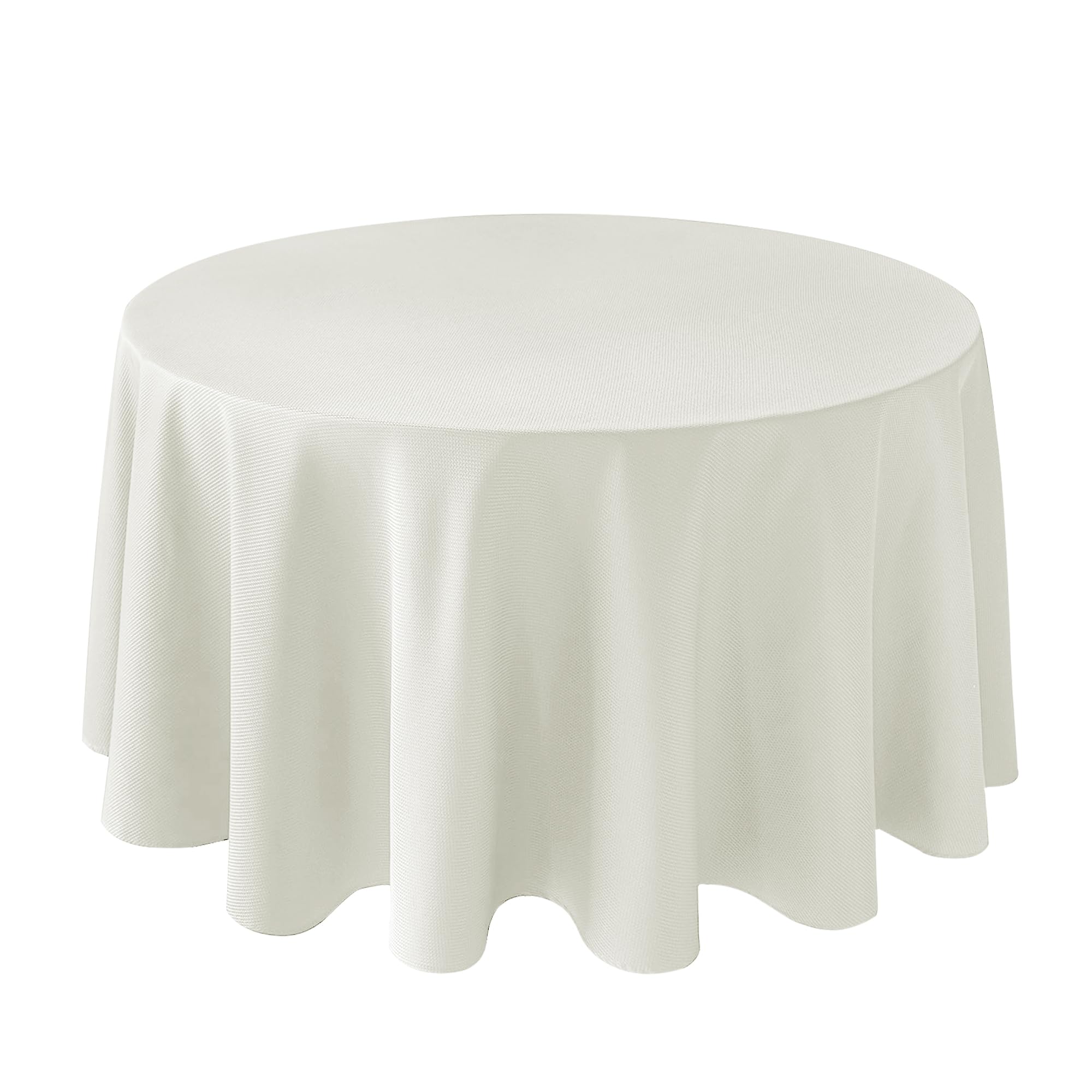 Mantel redondo texturizado Biscaynebay marfil para cenas elegantes.
