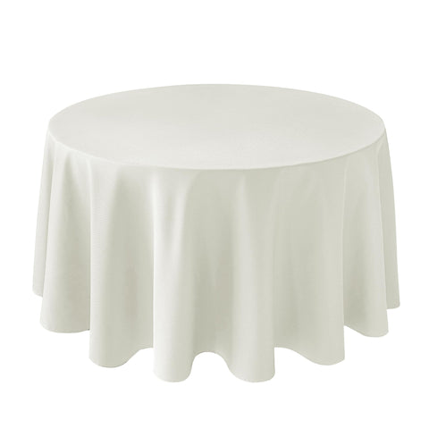 Mantel redondo texturizado Biscaynebay marfil para cenas elegantes.