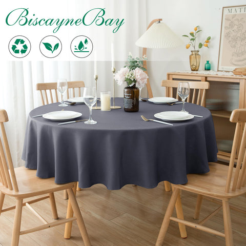Detalle de textura de Biscaynebay en mantel para mesa formal.