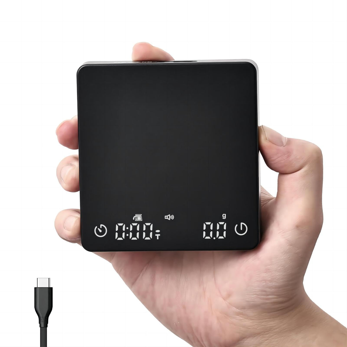 Bitamom Mini, balanza de café compacta para viajes y espacios pequeños.