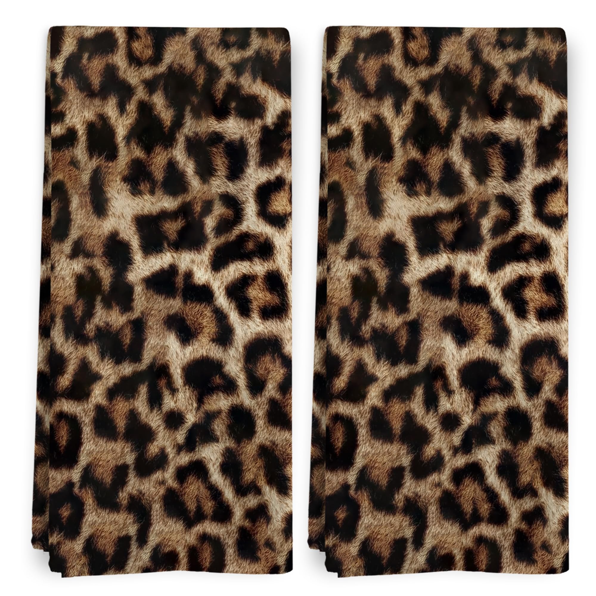 BitKAM toalla leopardo cocina, diseño llamativo, ideal para secar manos y decorar la encimera.