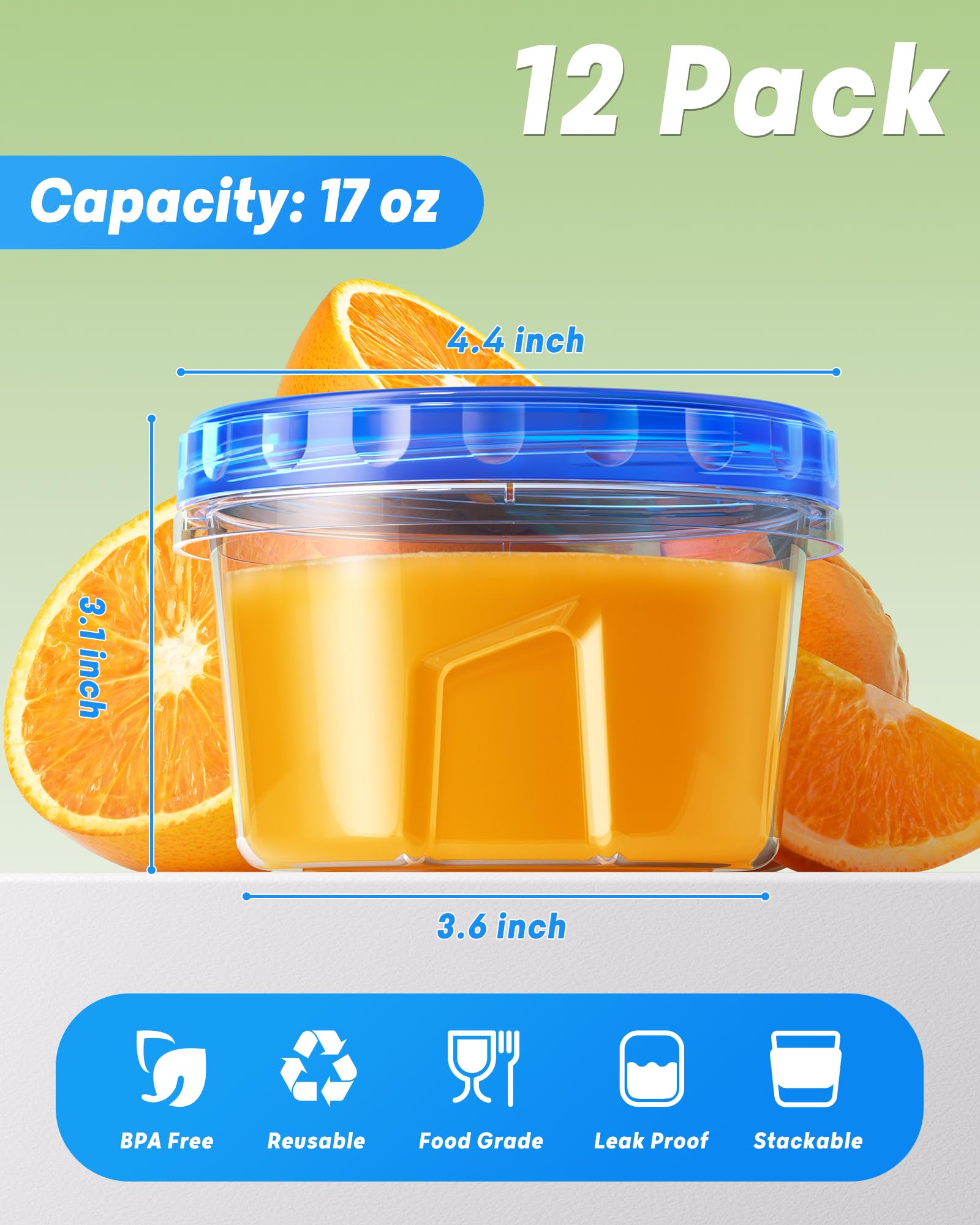 Juego de 12 contenedores BiuLeon para almacenamiento seguro de alimentos.