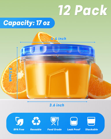 Juego de 12 contenedores BiuLeon para almacenamiento seguro de alimentos.