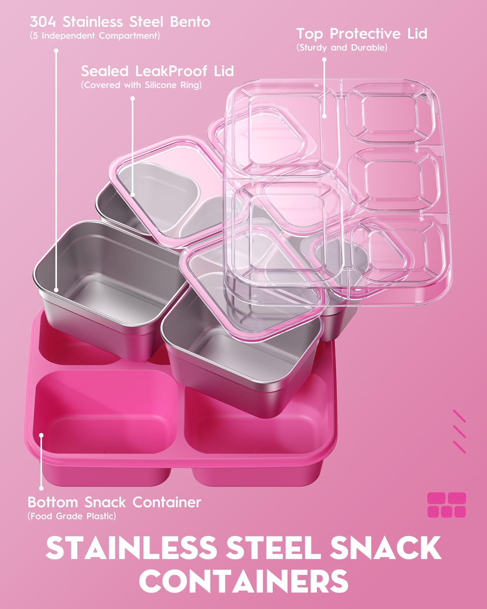 BiuLeon Snackle apta para lavavajillas y congelador, fácil de limpiar