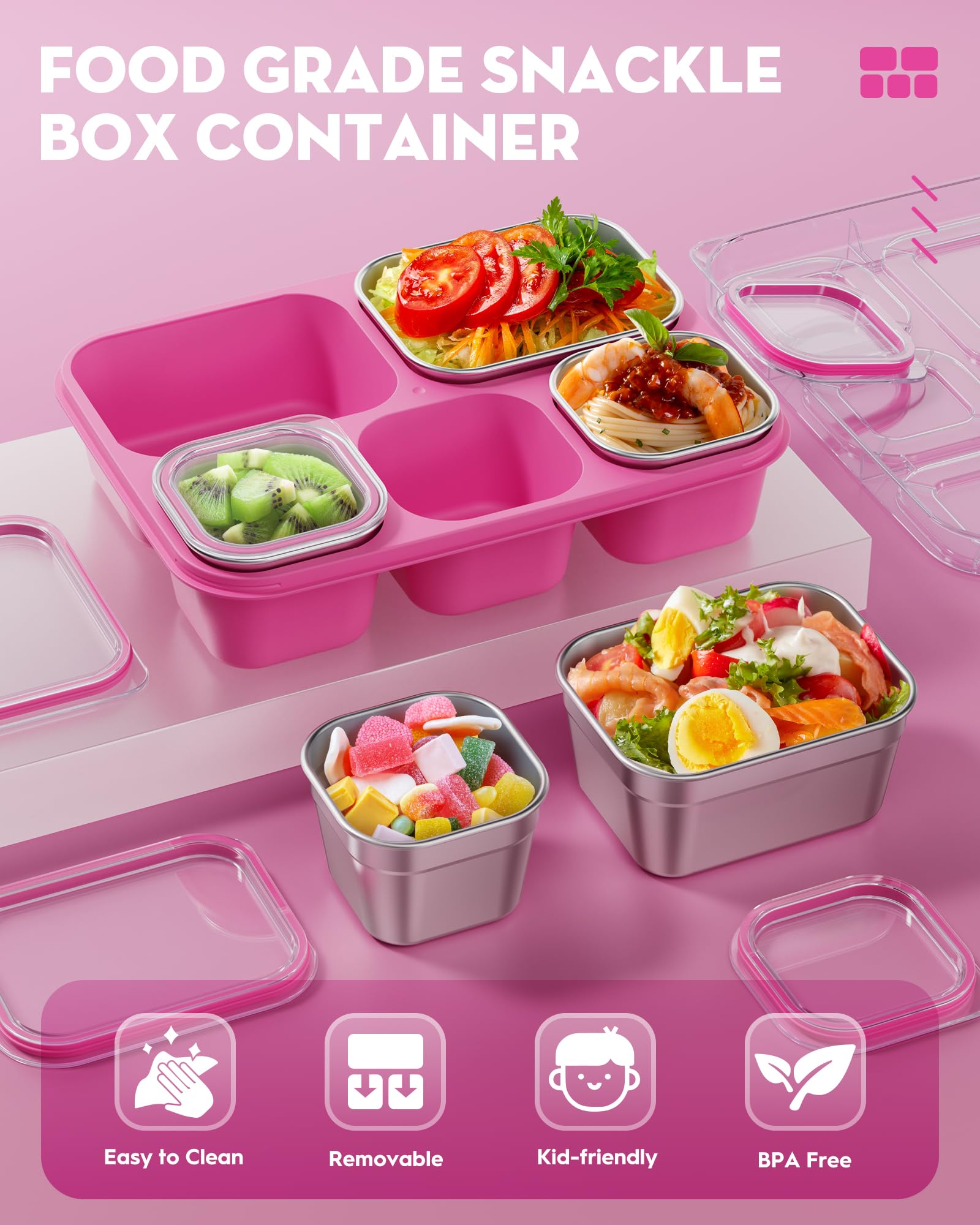 BiuLeon Snackle con sellado anti fugas para transporte seguro