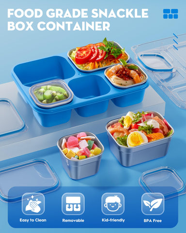 BiuLeon Snackle Box: acero inoxidable 304, duradera y reutilizable