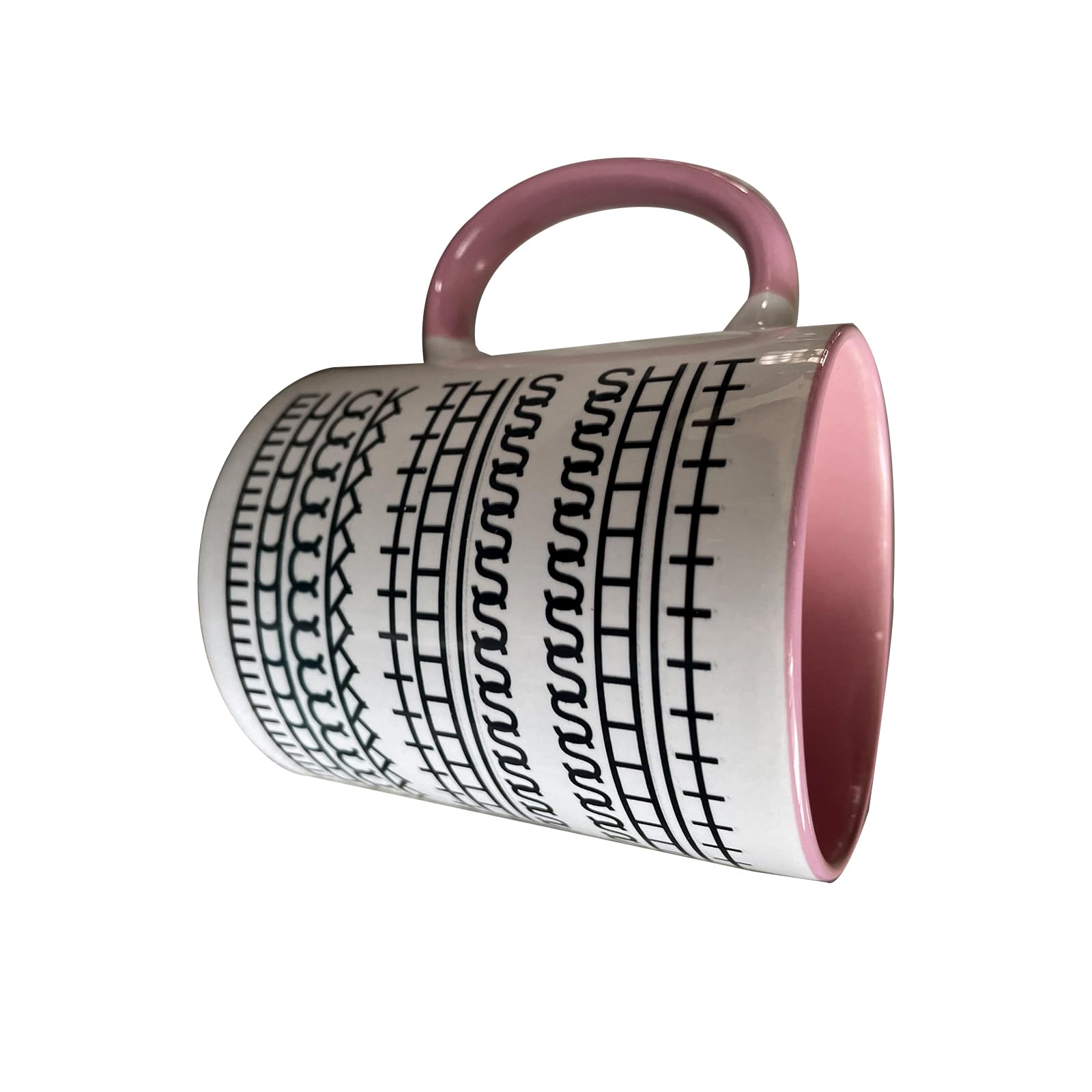 Taza Bivpreom rosa apta para microondas y lavavajillas para uso diario
