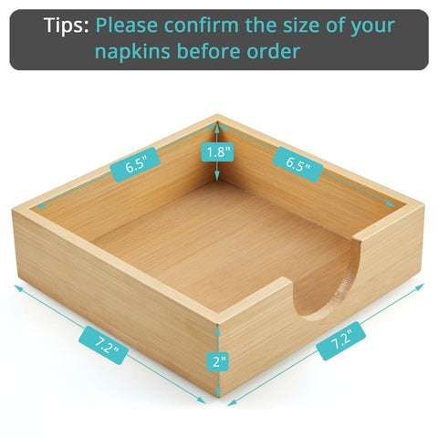Bivvclaz porta-servilletas bambú rectangular, mantiene las servilletas ordenadas.