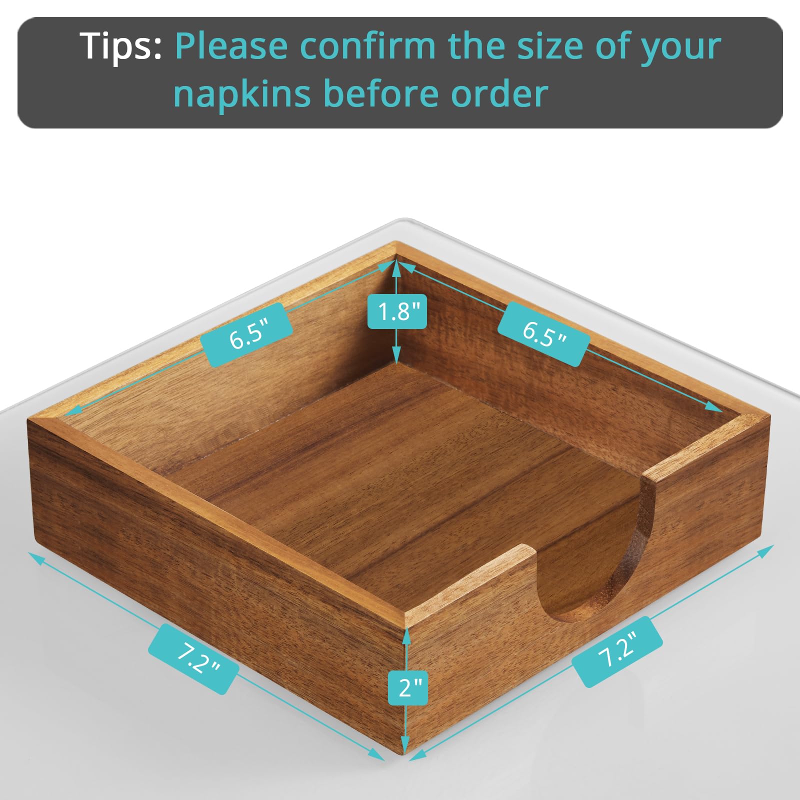 Bivvclaz porta-servilletas de acacia, diseño natural para mesa