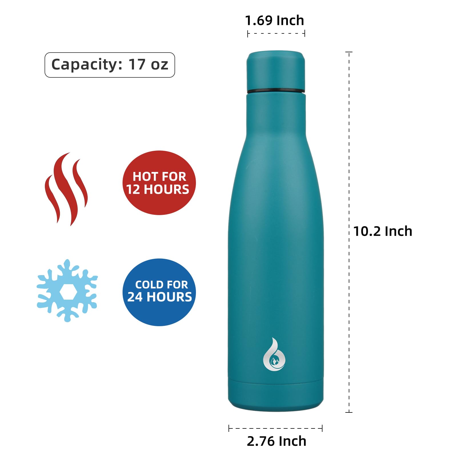 Botella BJPKPK de acero inoxidable 18-8 para uso diario, resistente y duradera.