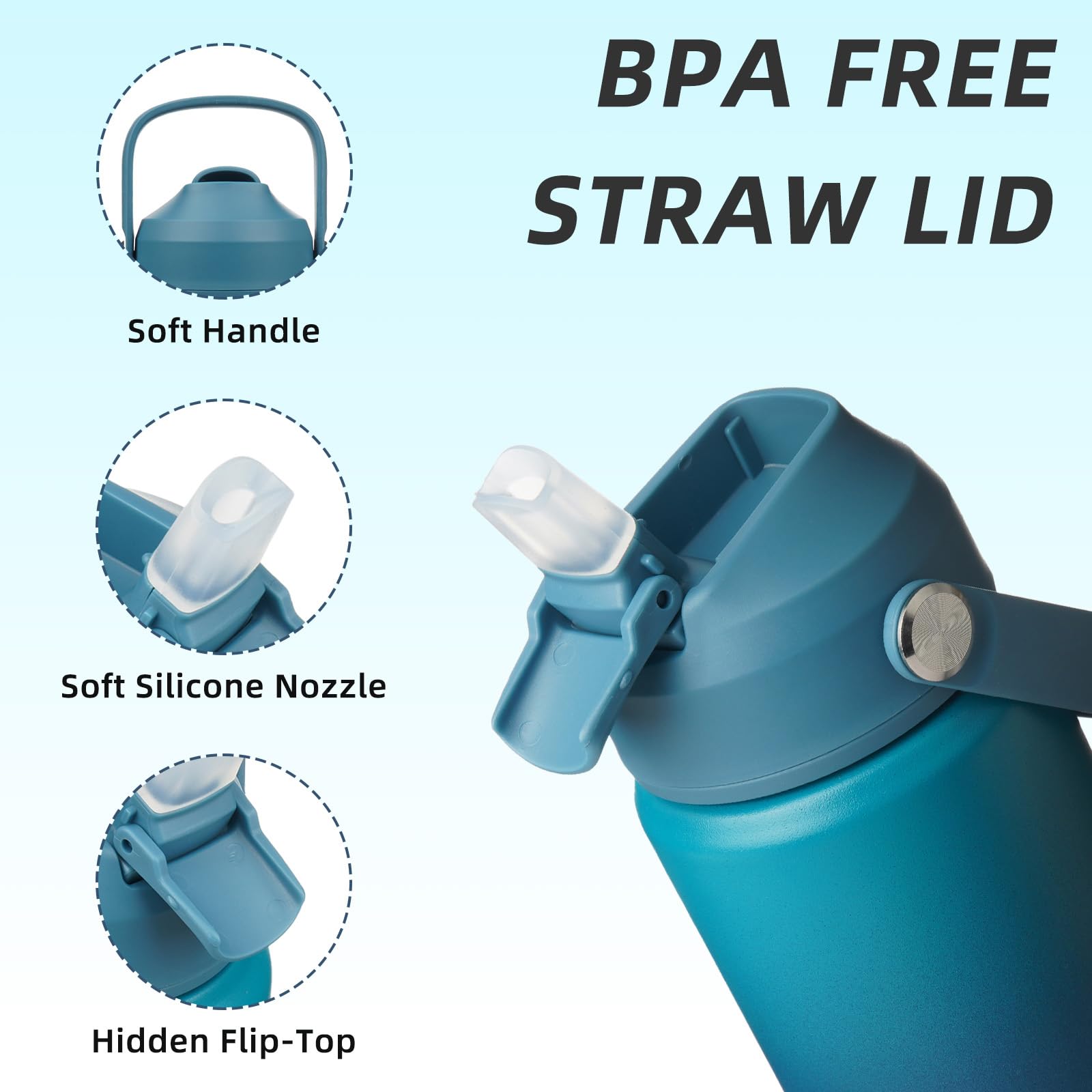 BJPKPK botella termica con asa-rotativa para transporte cómodo