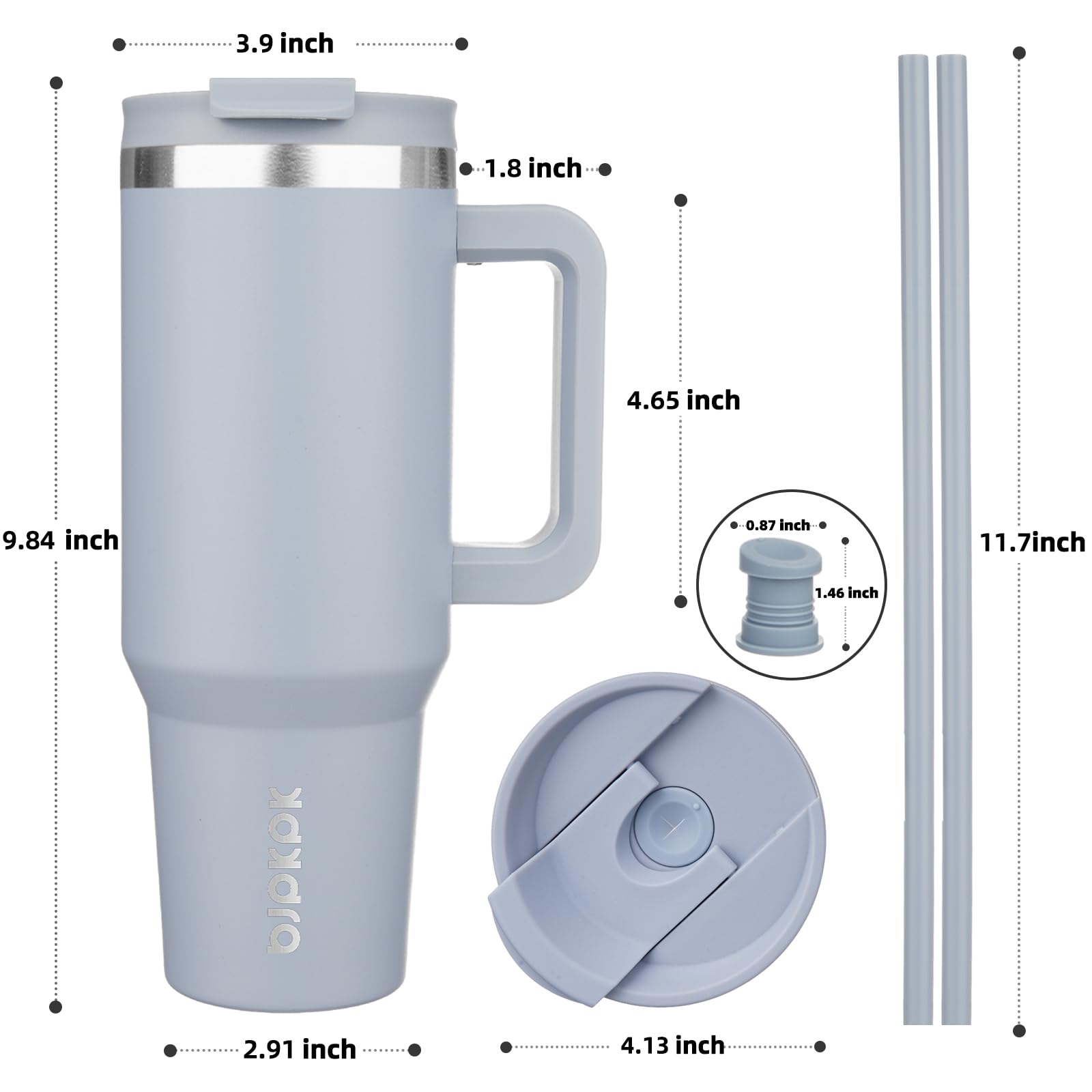 BJPKPK tapa roscada con sorbo para bebidas calientes o frías.