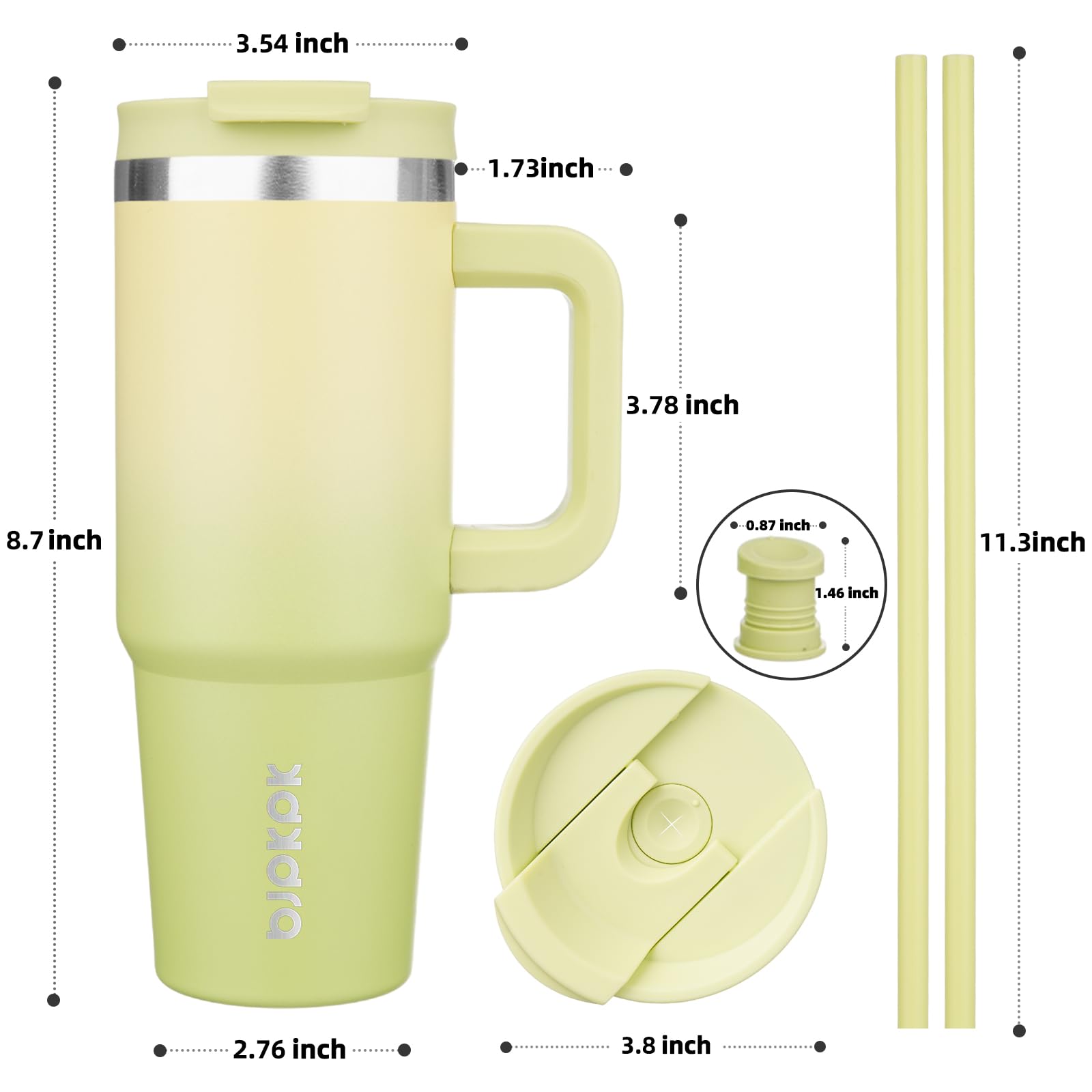 BJPKPK 30oz aislado, doble pared, mantiene caliente o fría por horas.