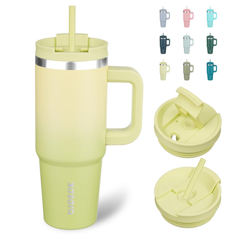 BJPKPK 30oz tumbler con asa, agarre ergonómico para viaje diario.