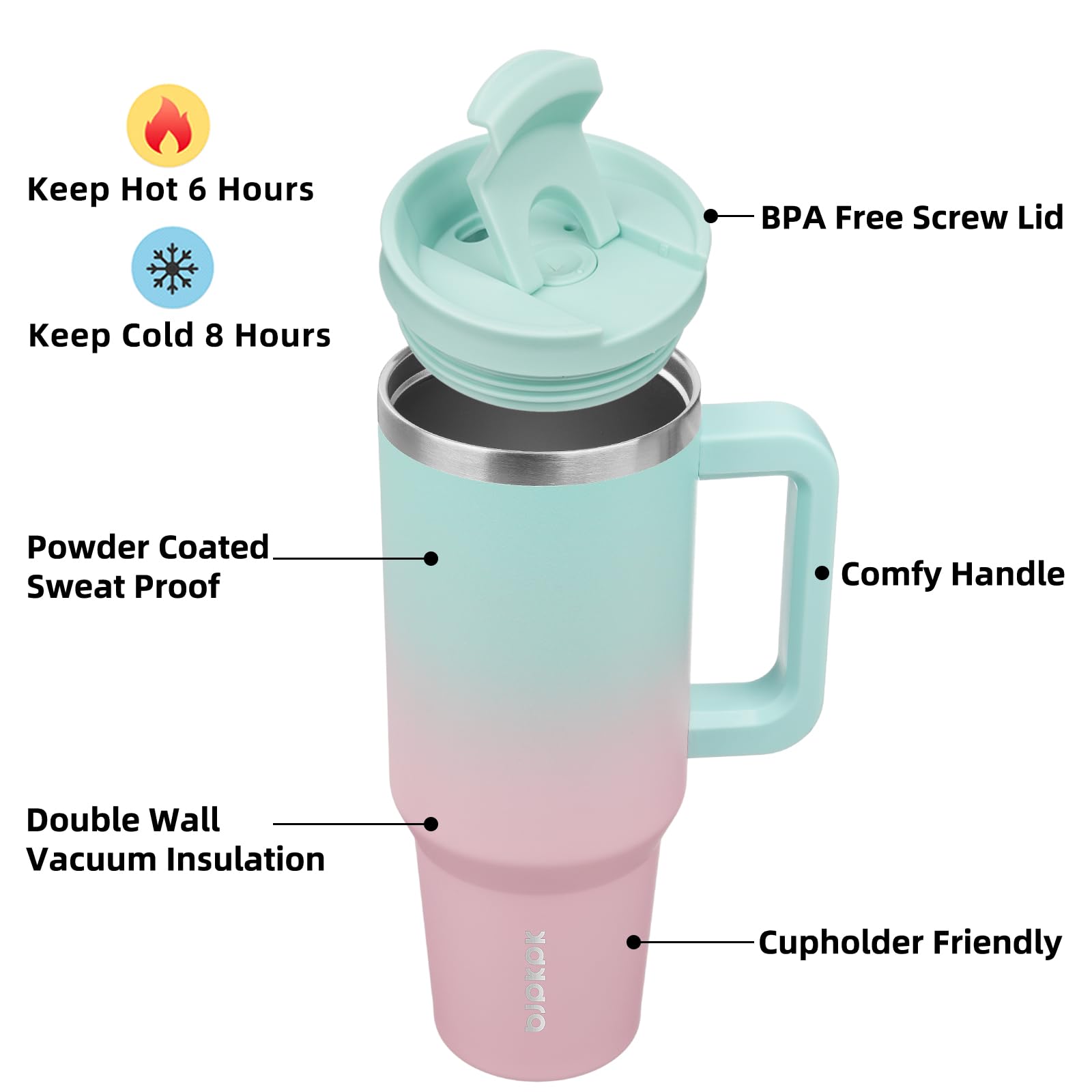 BJPKPK vaso aislado de doble pared para bebidas frías o calientes