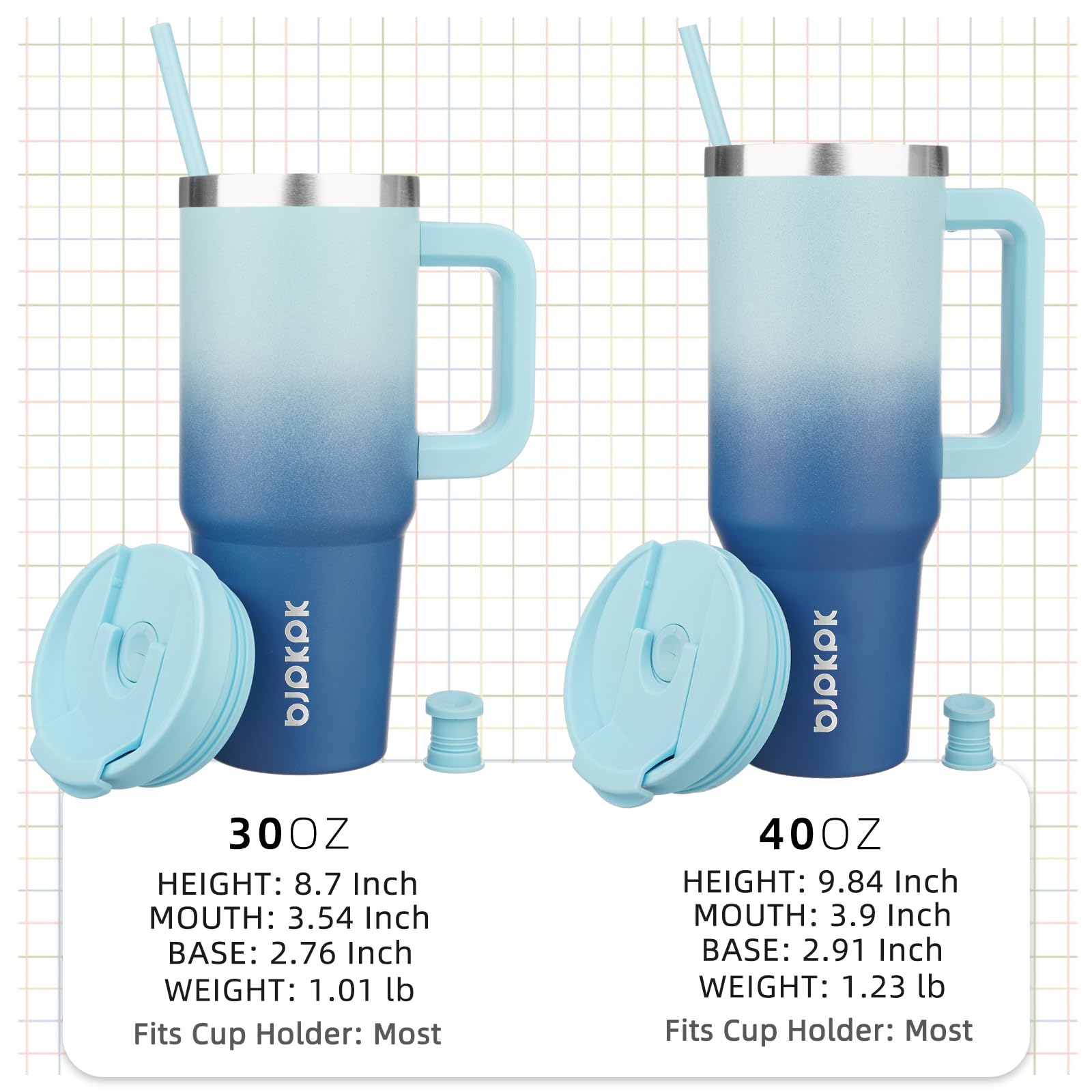 BJPKPK Tumbler de aislamiento doble mantiene bebidas frías o calientes