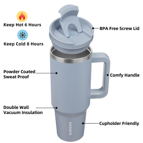 BJPKPK tumbler con aislamiento doble para bebidas a temperatura estable.