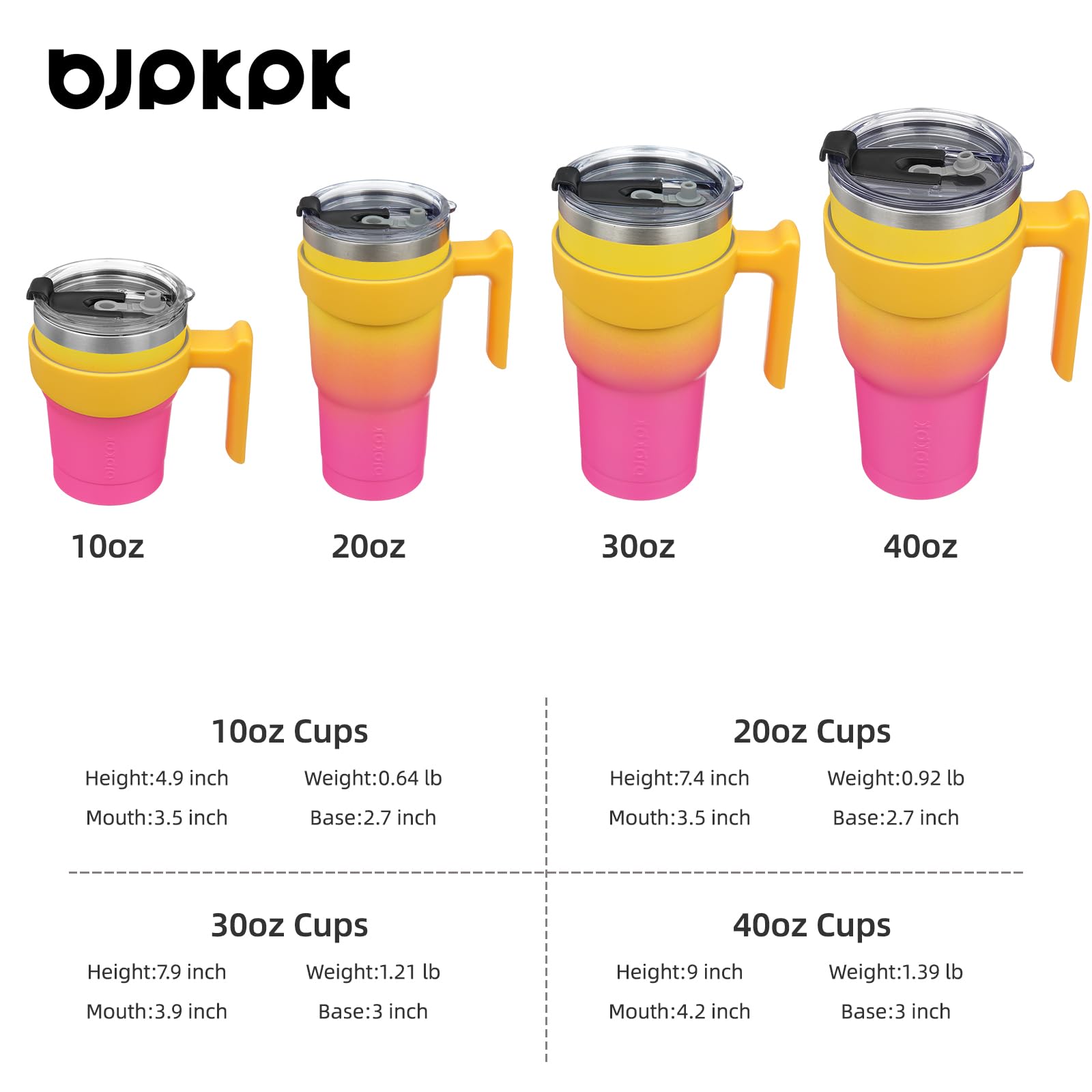 BJPKPK tumbler mango desmontable para transporte cómodo en oficina