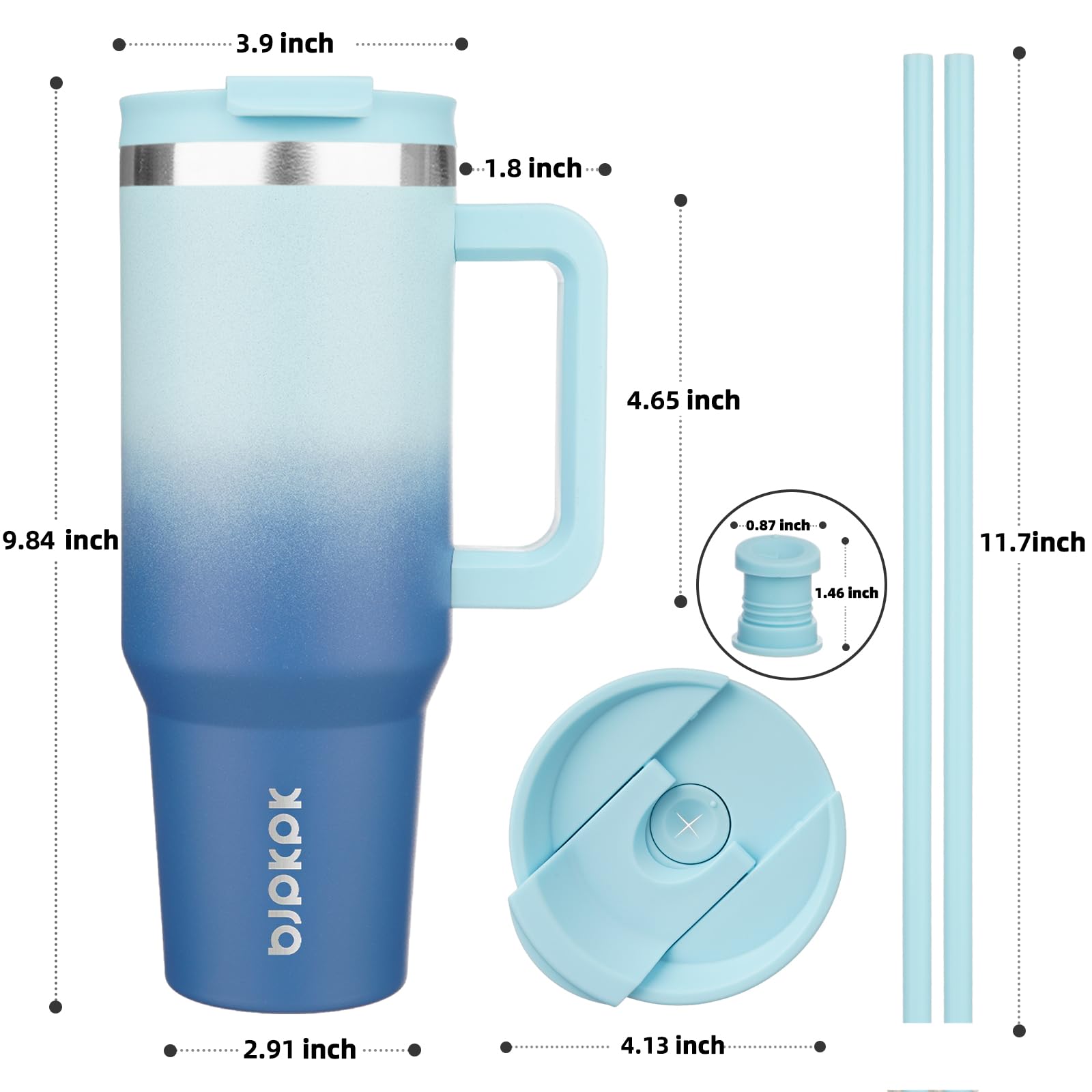 BJPKPK Tumbler con pajilla reutilizable para bebidas frías