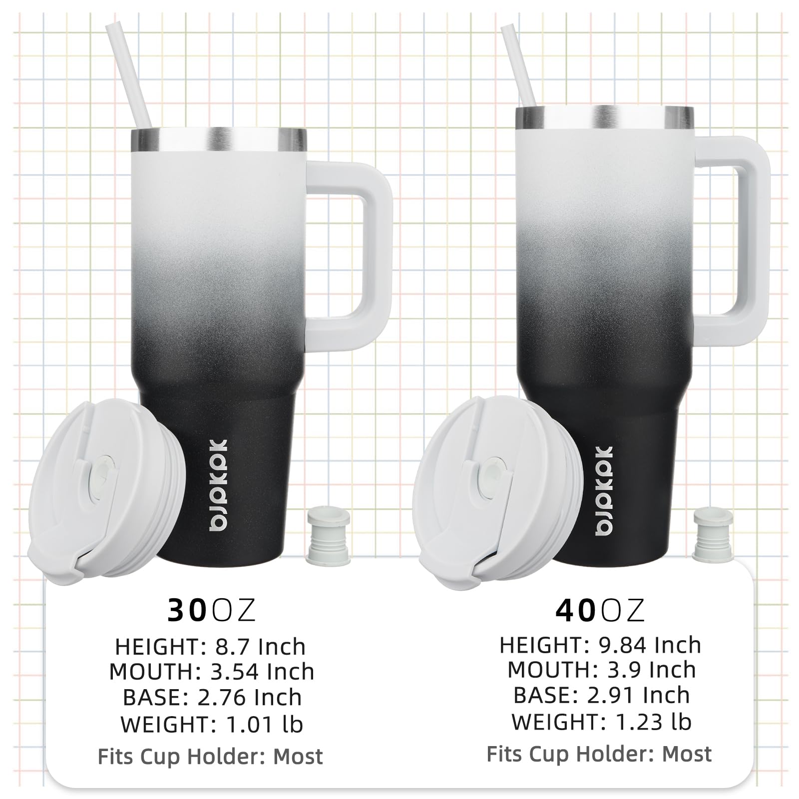 BJPKPK tumbler termico 30oz apto para portavasos en coche y oficina.