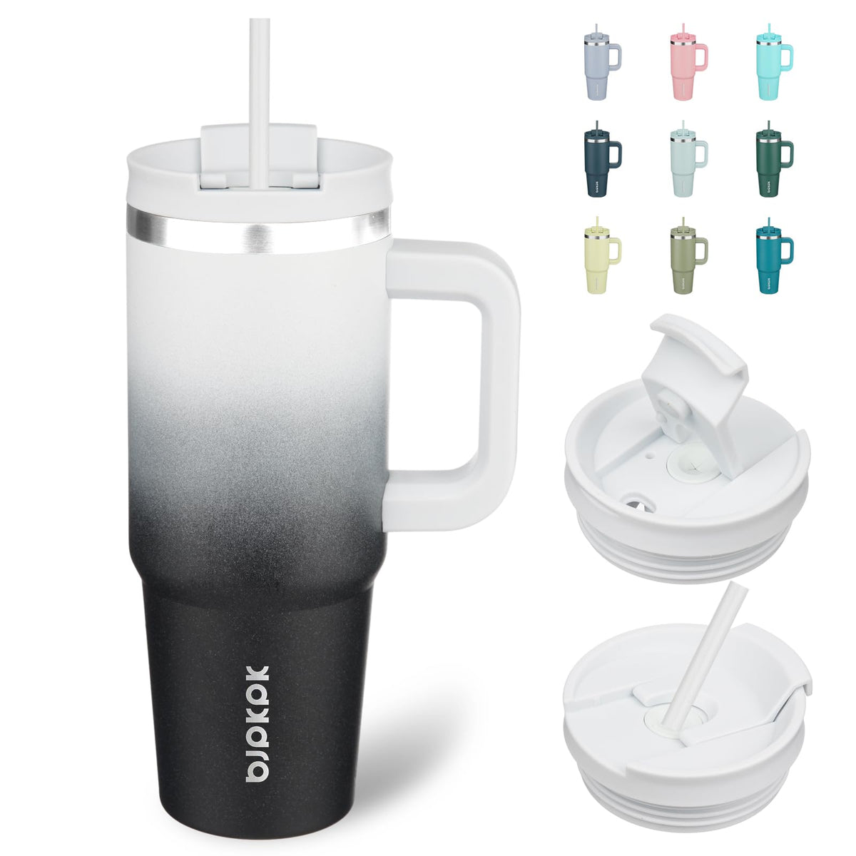 BJPKPK tumbler termico 30oz con tapa y pajilla, mantiene bebidas a temperatura todo el dia.