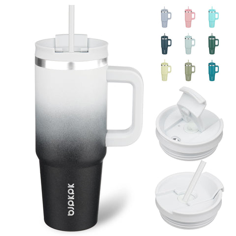 BJPKPK tumbler termico 30oz con tapa y pajilla, mantiene bebidas a temperatura todo el dia.