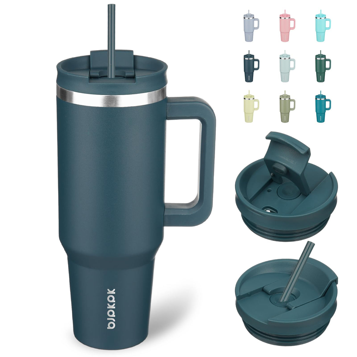 BJPKPK vaso-40-onzas con mango y tapa, mantiene bebidas a temperatura