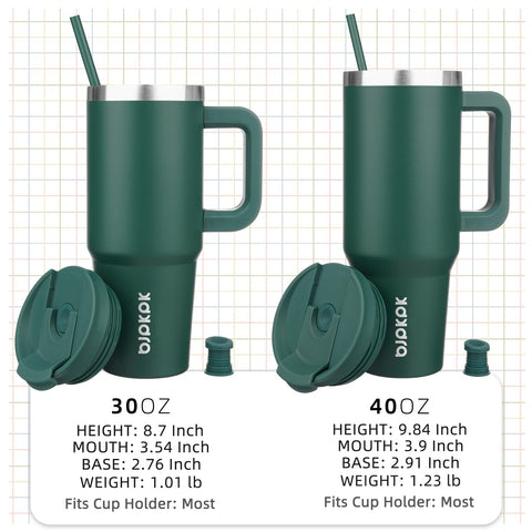 BJPKPK vaso termico 40oz apto lavavajillas para limpieza rápida