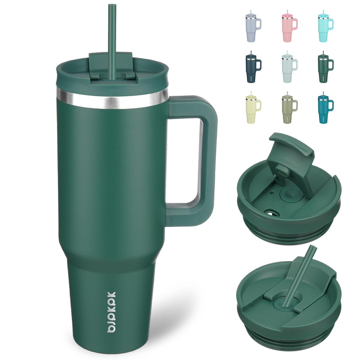 BJPKPK vaso termico 40oz con mango ergonómico para agarre cómodo durante caminatas