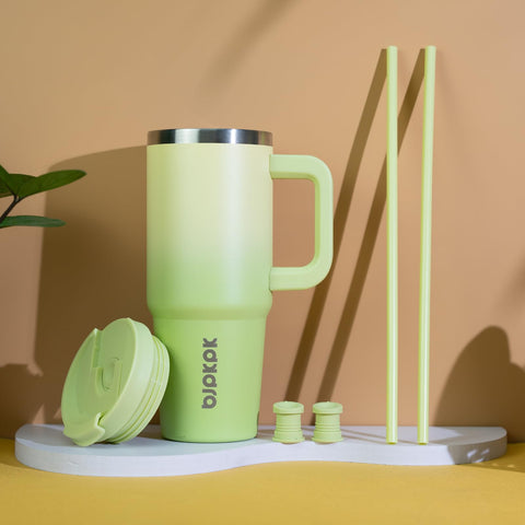 BJPKPK vaso termico 40oz con pajilla reutilizable incluida