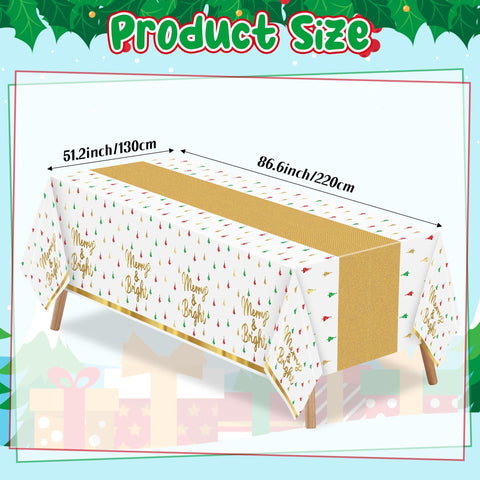 Mantel BkeeCten con borde dorado, diseño navideño elegante