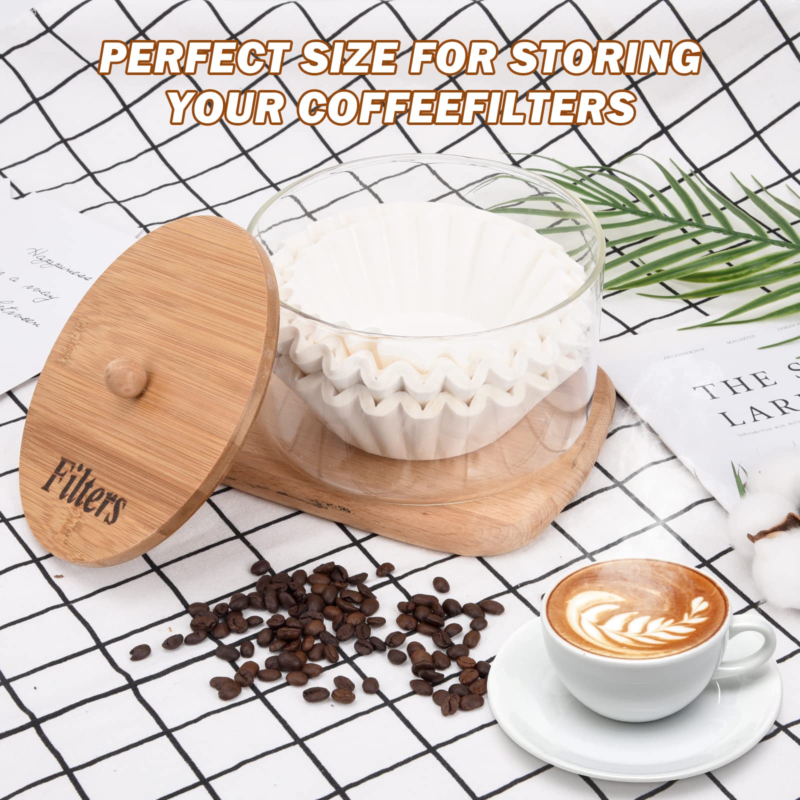 BKYPQ dispensador-filtros-cafe-diseno-rustico, acceso rápido para la cocina.