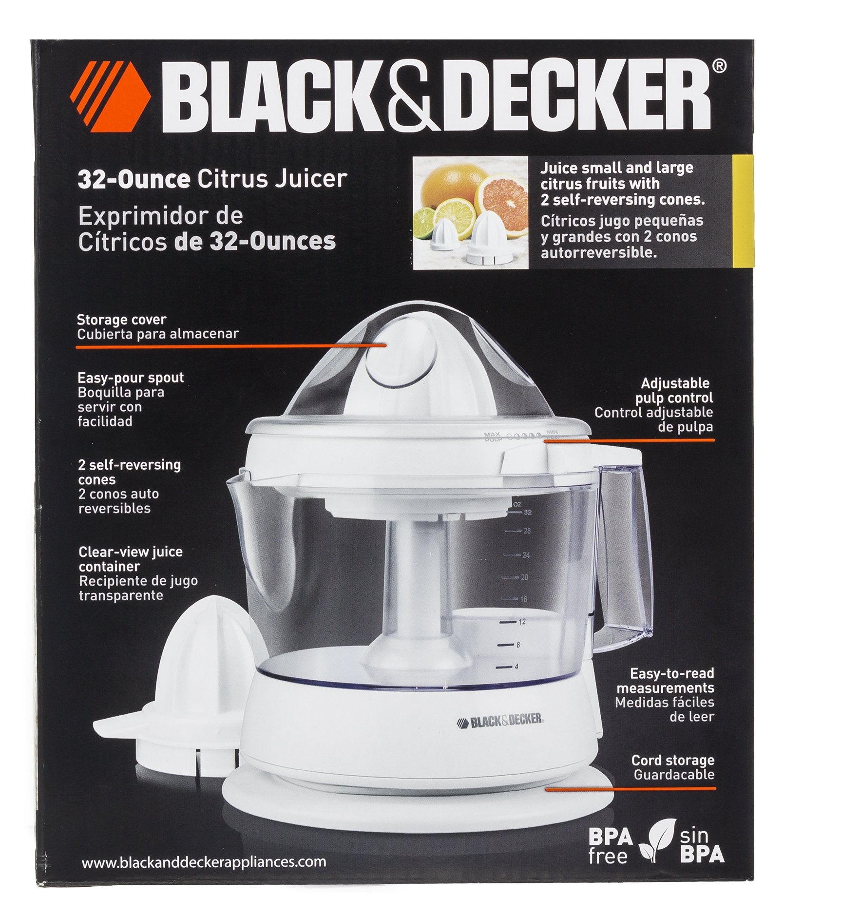 BLACK+DECKER CJ630 control de pulpa ajustable para jugo personalizado.