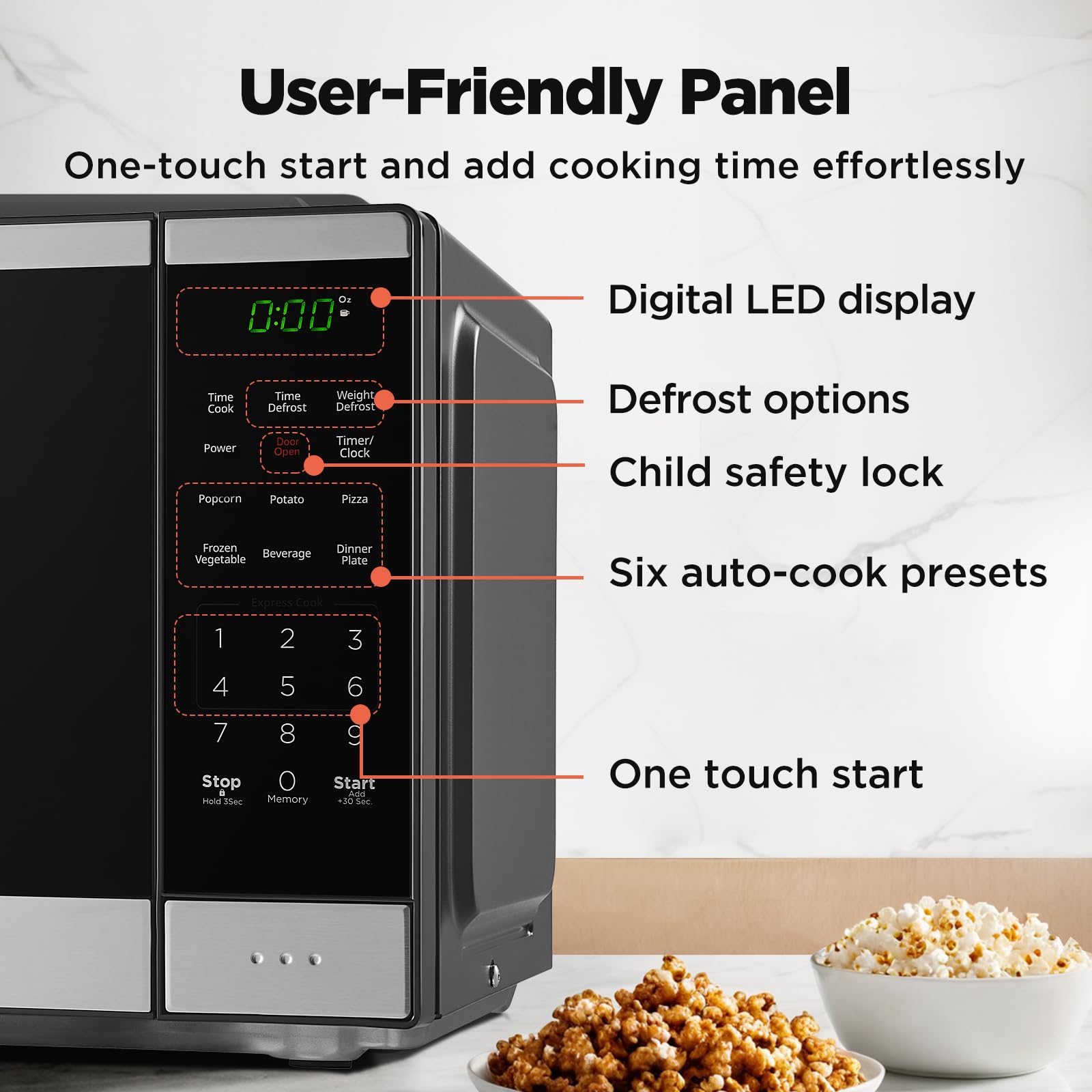 BLACK+DECKER microondas con cierre infantil para mayor seguridad