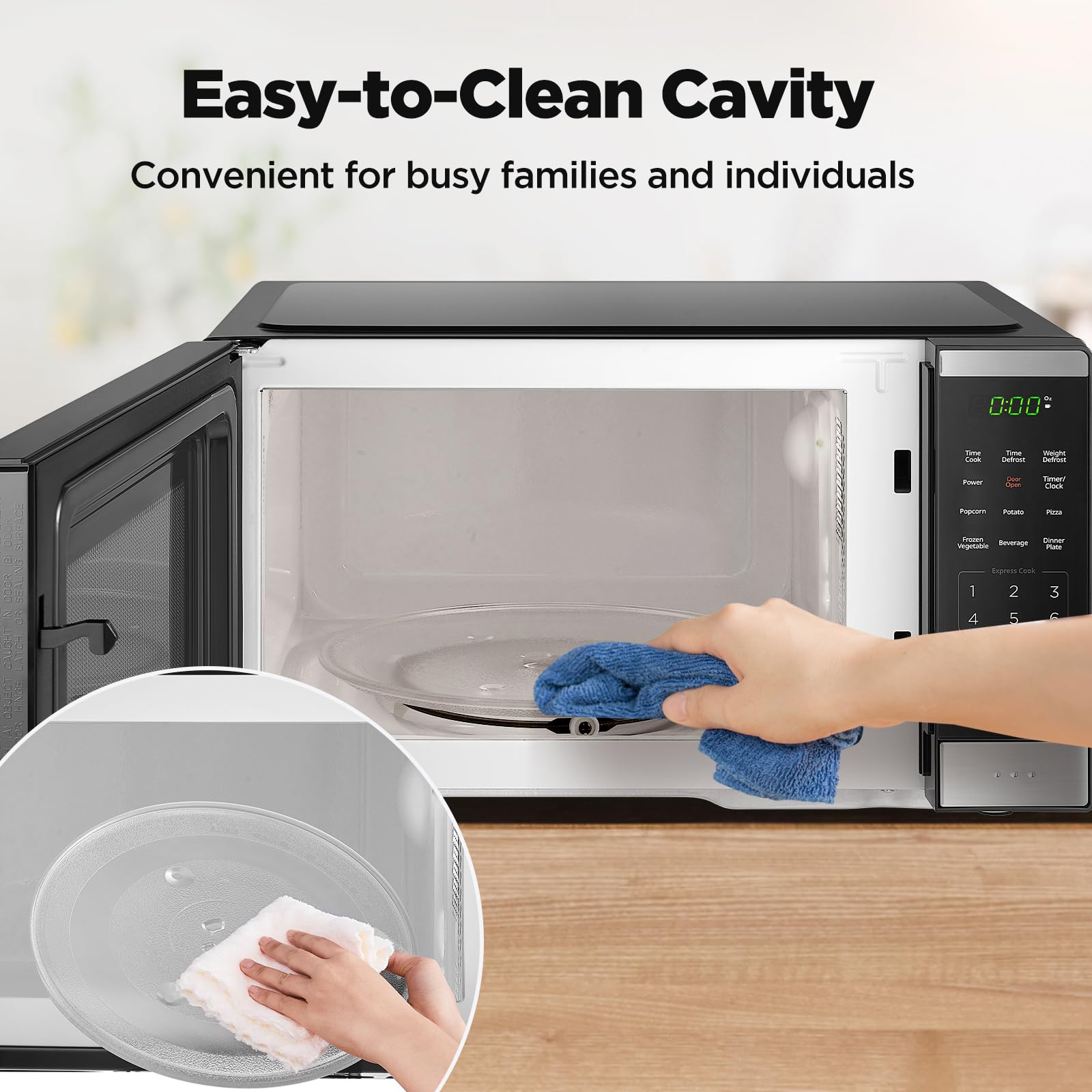 BLACK+DECKER microondas tamaño compacto perfecto para cocinas pequeñas