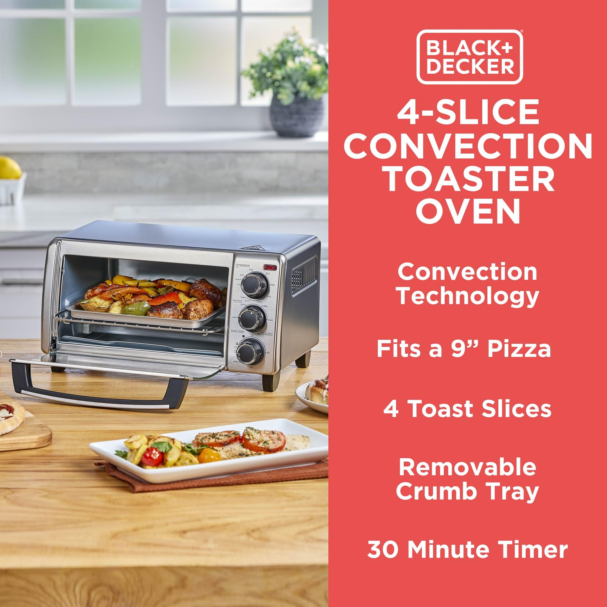 BLACK+DECKER horno en encimera moderna, se integra al diseño de la cocina
