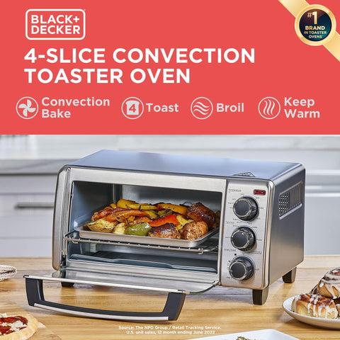 BLACK+DECKER ventana grande mostrando alimento dorándose, permite control visual seguro