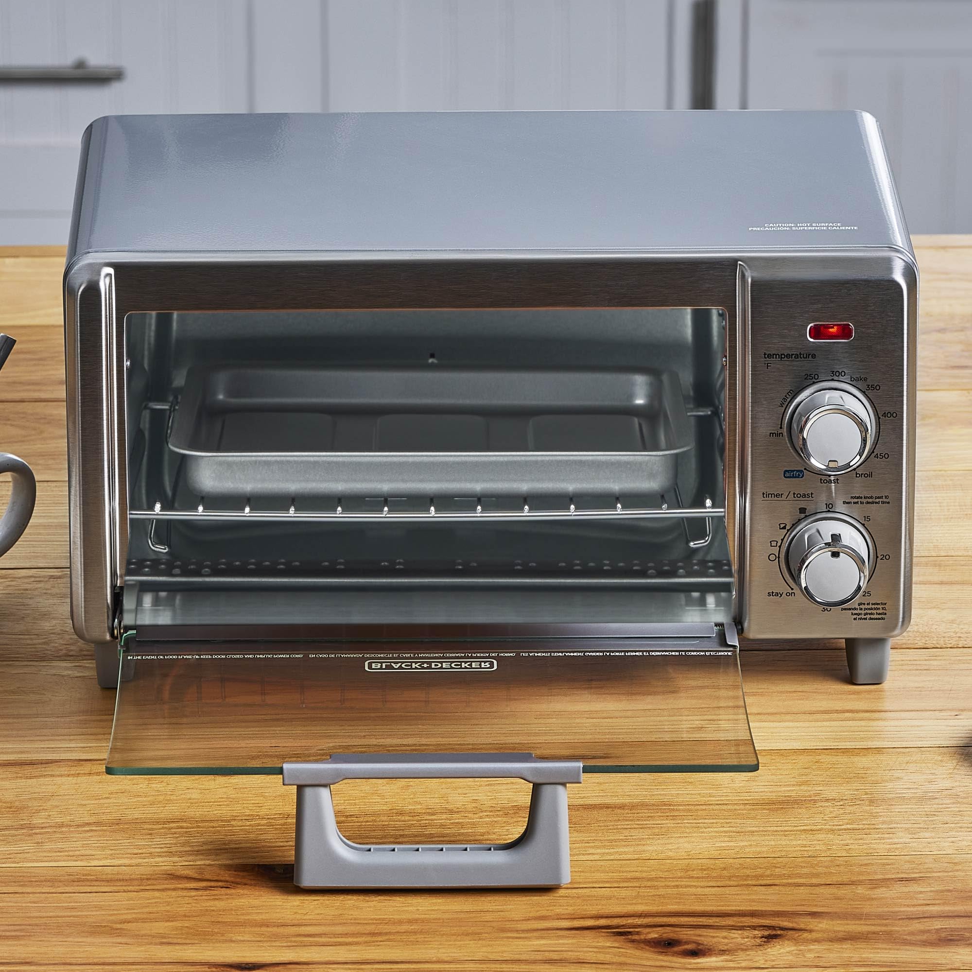 BLACK+DECKER cierre de puerta y panel de cristal para observar la cocción fácilmente