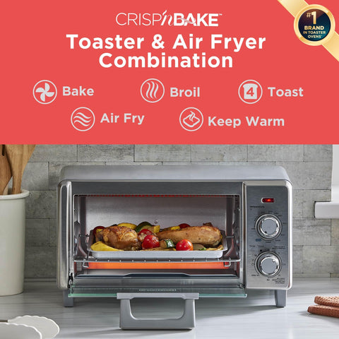 BLACK+DECKER interior con rejilla y bandeja mostrando espacio para pizza de 9 pulgadas