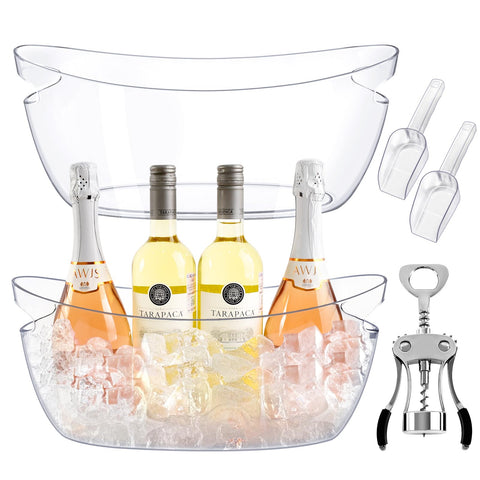 Blaithom cubos de hielo acrílico claros, juego de dos, ideal para fiestas.