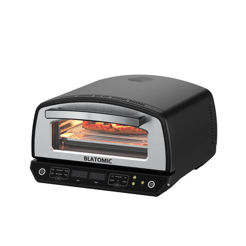 Horno Blatomic en frente encimado ideal para cocinar pizzas rápidamente en casa.