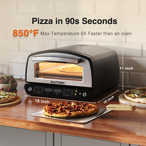 Blatomic horno pizza panel táctil facilita seleccionar preajustes de pizza.