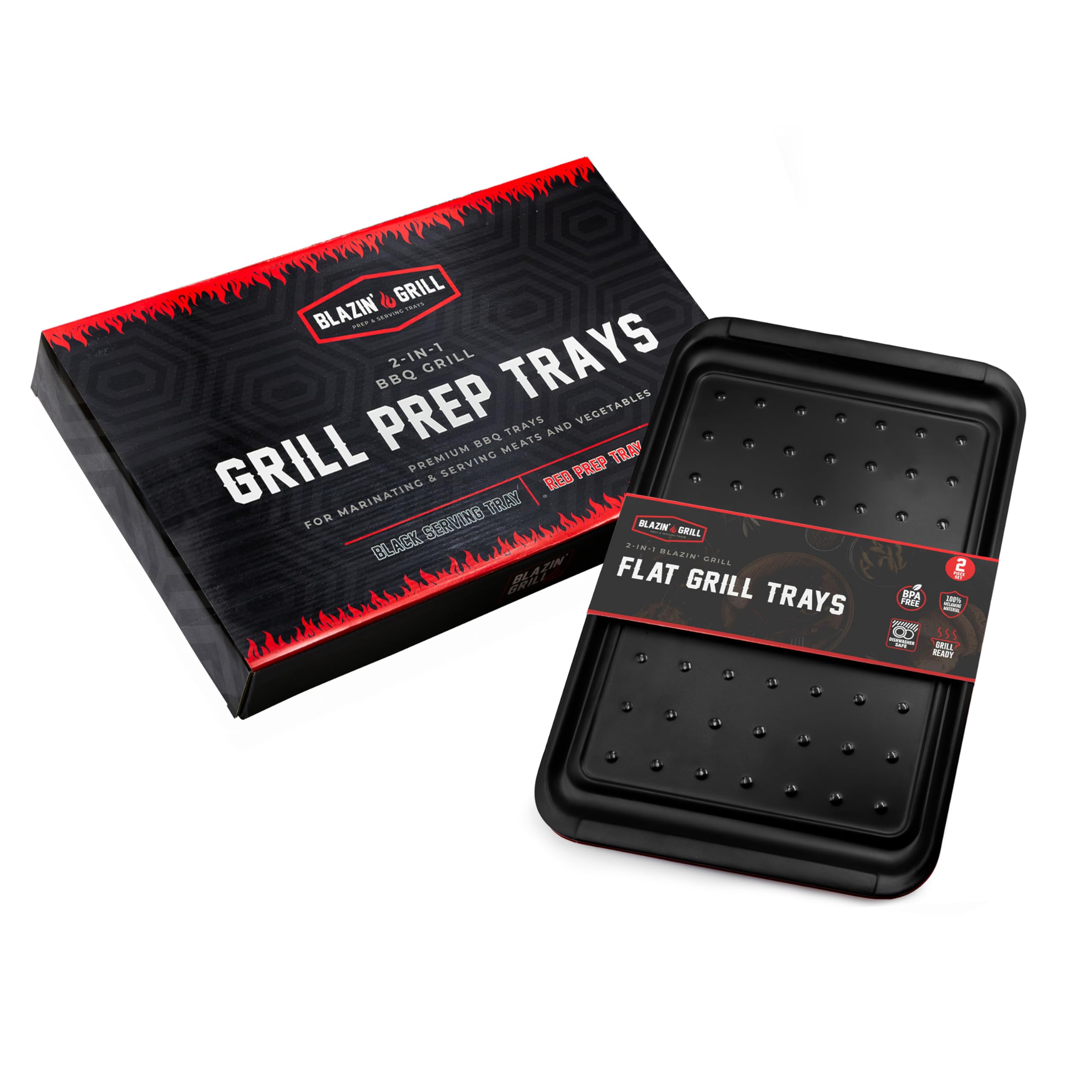 BLAZIN' GRILL durabilidad al calor, bandejas que resisten altas temperaturas sin perder forma.